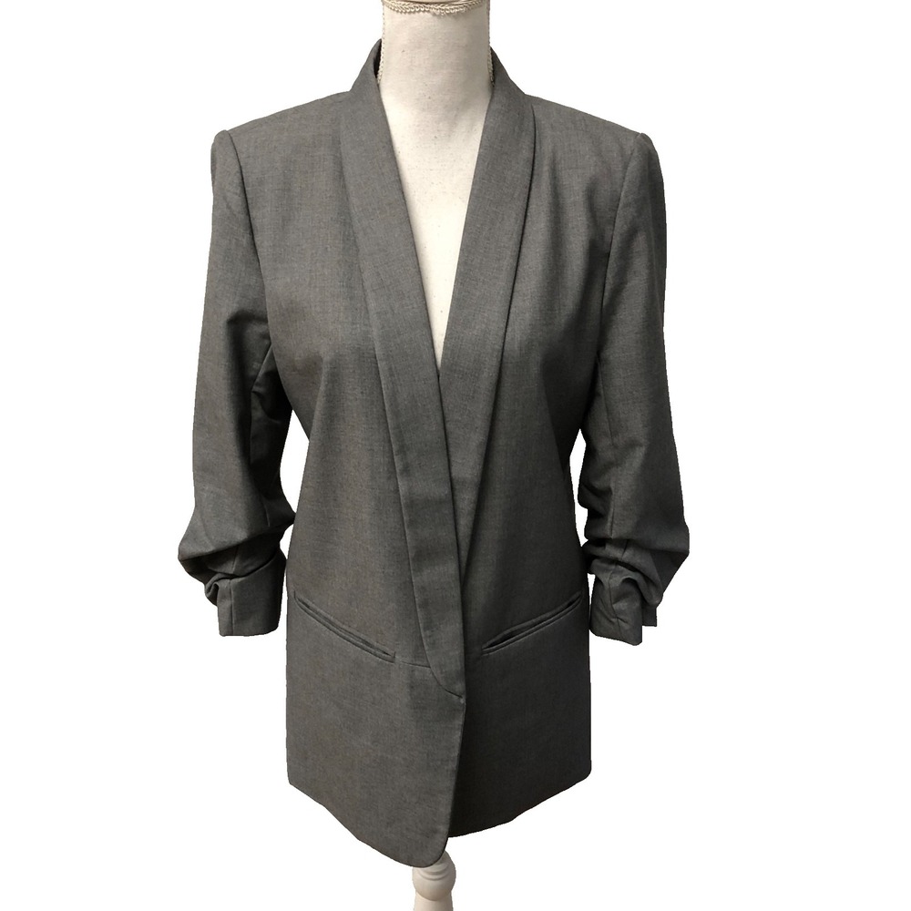 Mare Mare Anthropologie Blazer Jacket Womens Small Gray 3/4 Sleeve Career